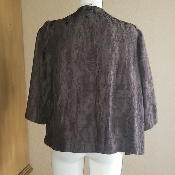 Eileen Fisher Silk Open Front Quarter Length Blazer Size Small - Picture 4 of 8